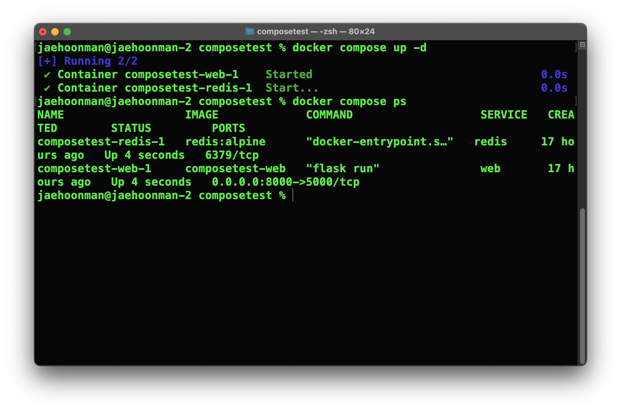 Docker Compose Up as Background