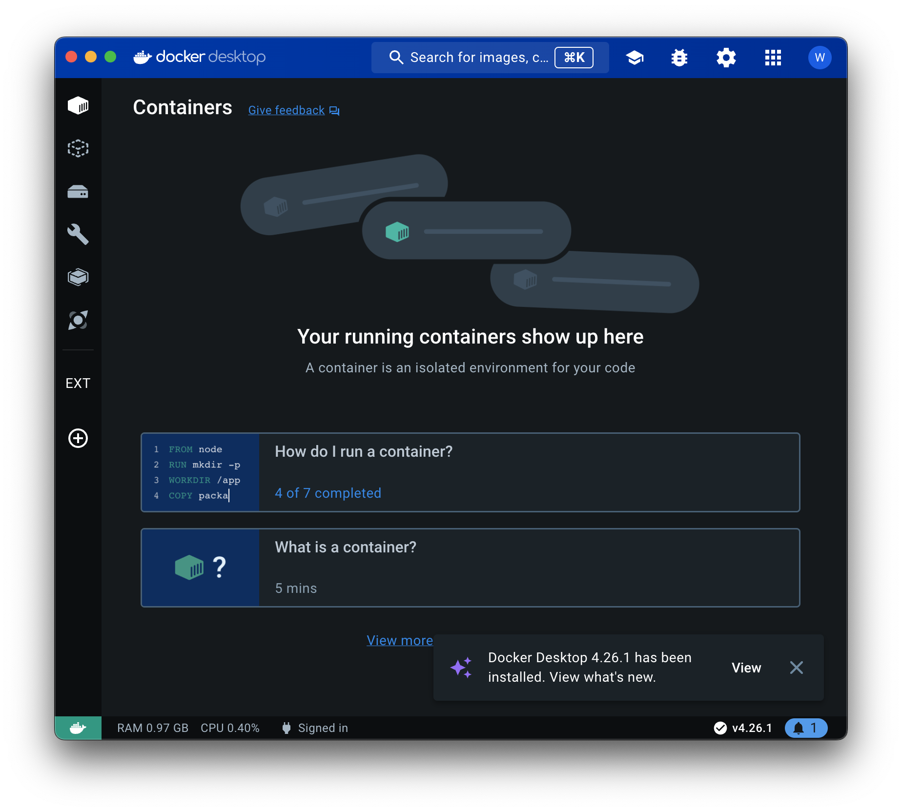 Docker Desktop Running